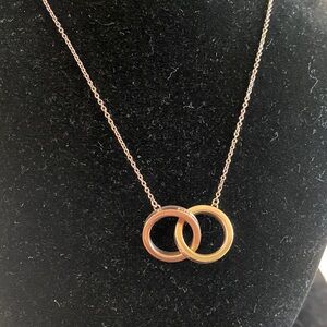 Tiffany Rose Gold Elegant Interlocking Circle Necklace length 16 inches